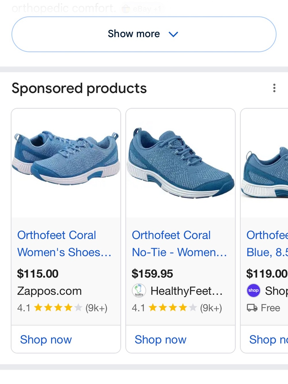 OrthoFeet Women's Blue Knit Walking Sneakers